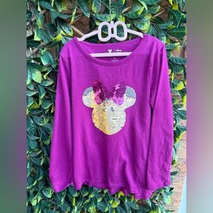 ▪️ 4/$25- Jumping Beans‎ X Disney Flip Sequin Minnie Mouse Long Sleeve Top